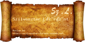 Szilveszter Lóránt névjegykártya