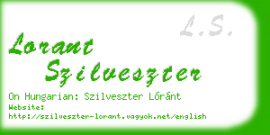 lorant szilveszter business card